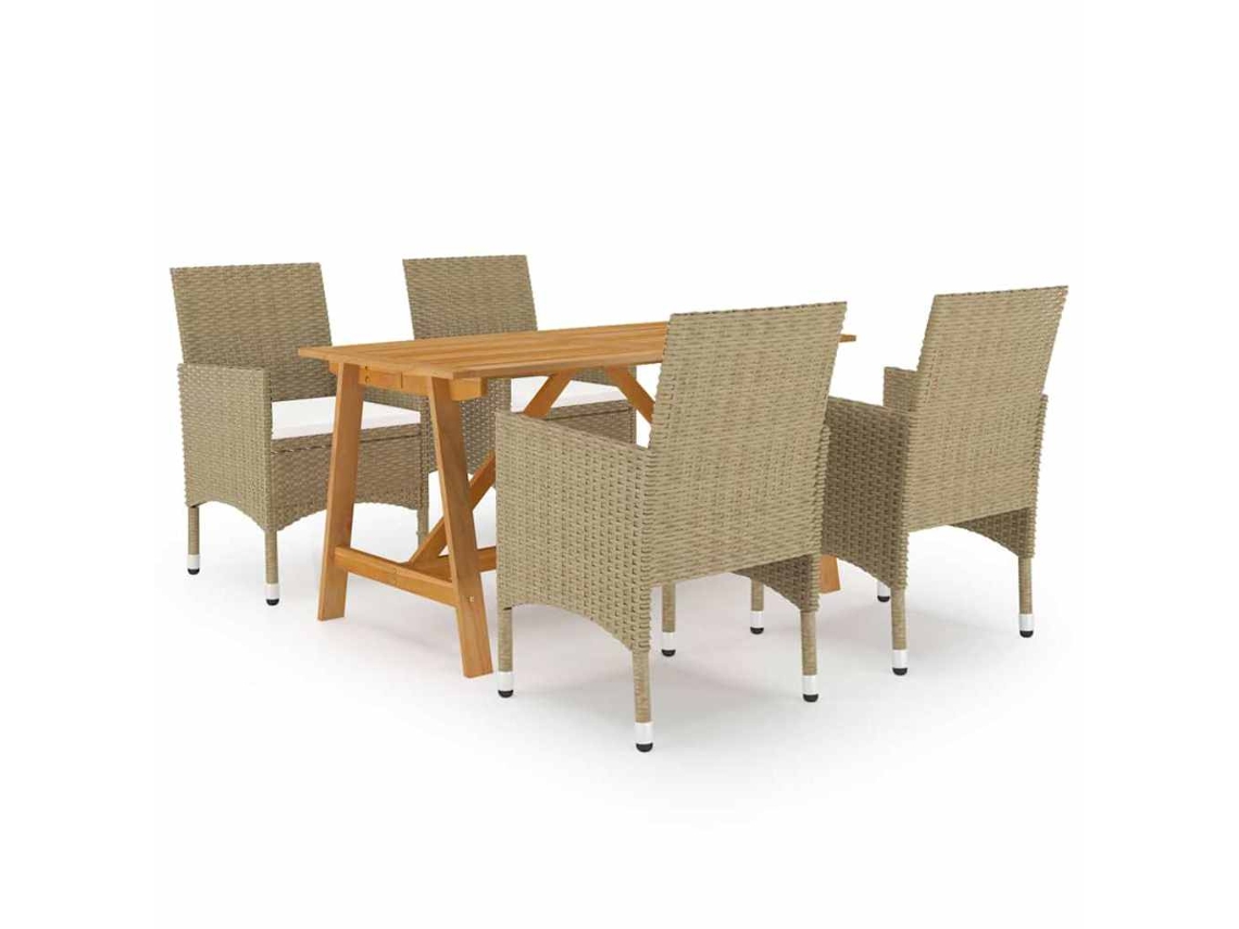 Dining Set, Dining Sets Vidaxl Bege Rattan / Vime (n/a)
