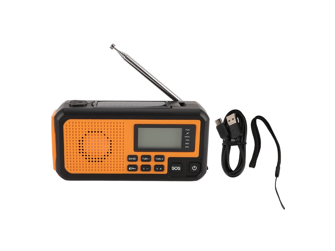 Rádio Luz de Leitura Multifuncional para Emergências Ao Ar Livre e Prevenção de Desastres EOOCOO (energia Solar, Energia de Manivela)