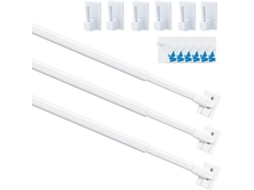 Gordijnrode Uitschuifbaar 60-105 Cm - Gordijnrode Sem Roto - Sem Borrifos - Fortes Ganchos Adesivos - Leve - Durável - Máximo 600 G Sustentável - Vara