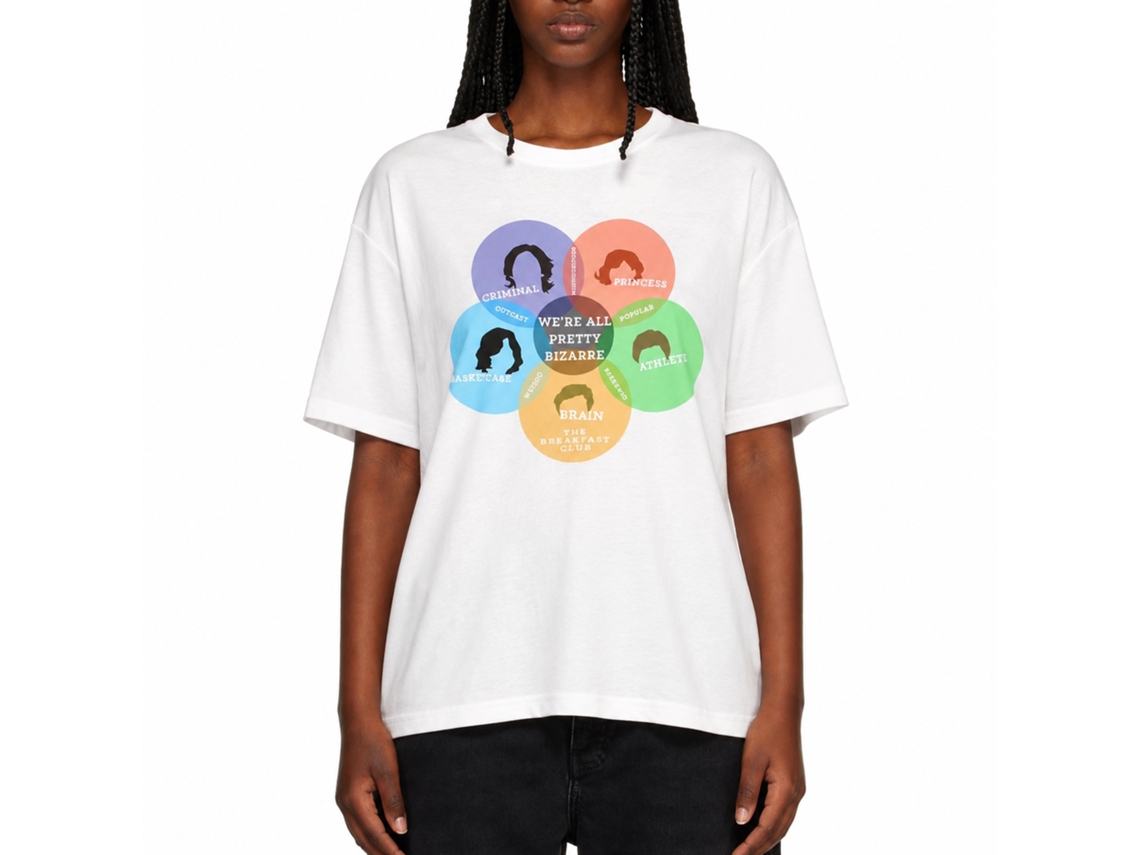 Rockinstone Breakfast Club Movie Venn Diagram White Adult T-shirt Size:s