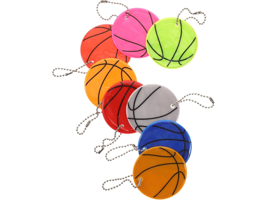Conjunto De 8 Pingentes Refletivos De Segurança Para Basquete, Acessórios Brilhantes E Estilosos Para Jogadores E Decoração De Festas. Gokoco