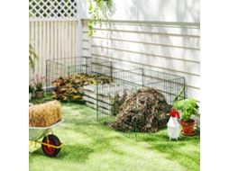 Compostor 1680 Litros, 270 X 90 X 70 Cm 3-partes Transformador-orgânico Rápido De Aço, Resistente Às Intempéries Verde