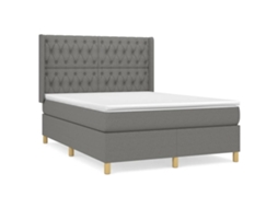 Cama com Molas/Colchão 140x200 Cm em Tecido Cinzento Escuro MAISON EXCLUSIVE