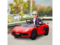 Coche Eléctrico Lamborghini Para Crianças Velocidade Máx. 5 Km/h Porta De Tesoura Com Controlo Remoto Mp3 Vermelho