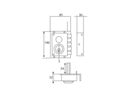 Fechadura L3240cs Pintada De Ouro Inther Esquerda, Inther
