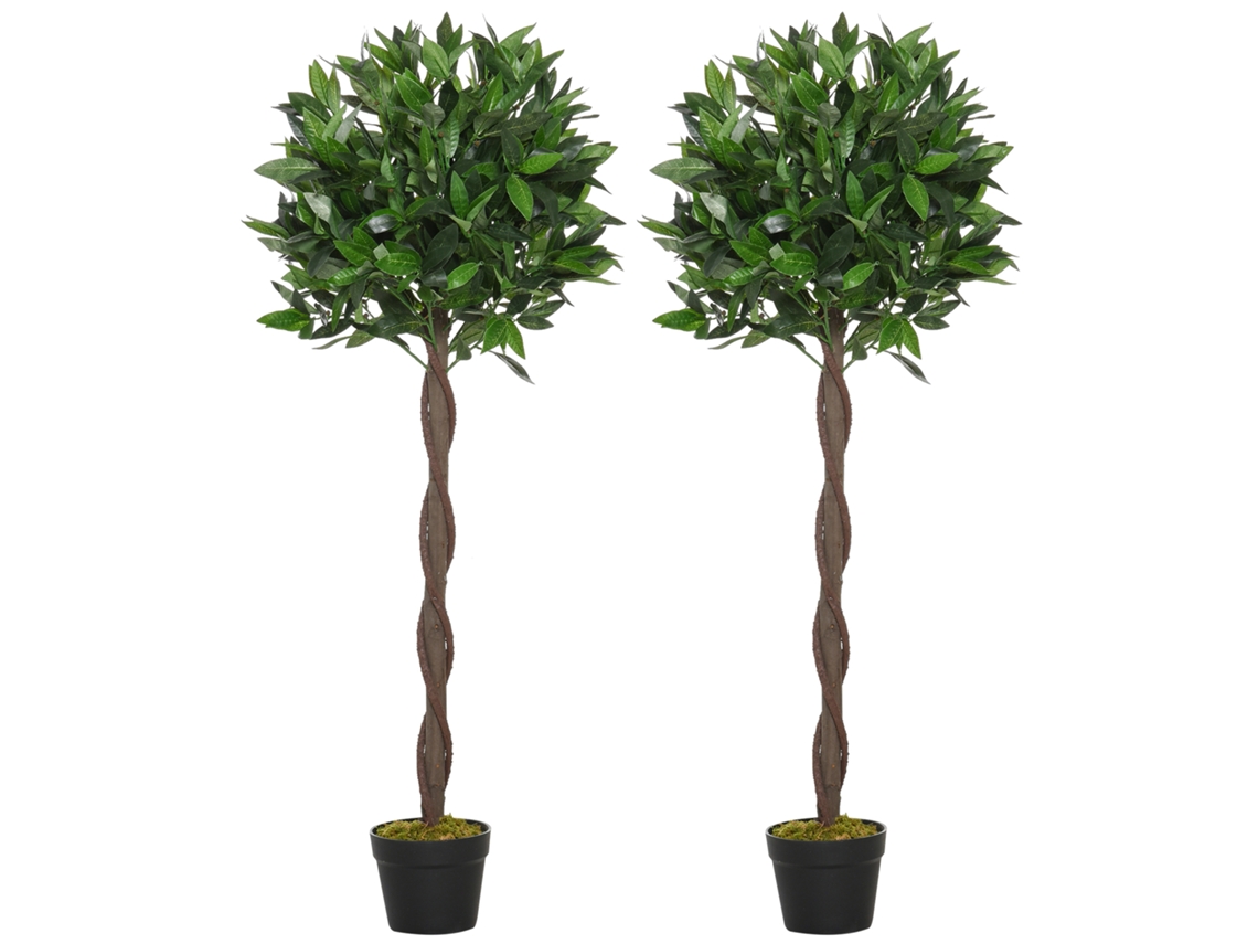Topiary Louros Artificiais 1, Na Cor Preto E Verde, Com Design Prático E Funcional, Acabamento Cuidado