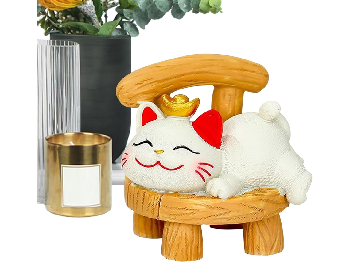 Estatueta De Gato Da Sorte, Estátua De Gato, Decoração De Mesa Da Sorte |