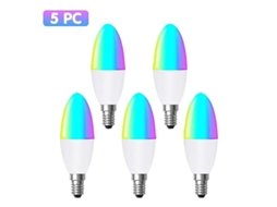 Lâmpada Inteligente Led E14 Zigbee Tuya Rgbcw Ajustável Compatível com Alexa/google Home