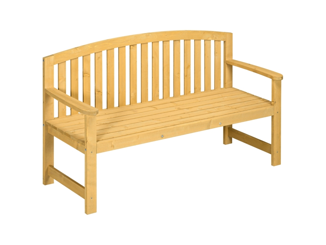 Banco Madeira 2 Lugares Intempéries 140x50x85cm Laranja