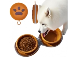 Tigela Dobrável para Animais de Estimação, Dupla de Silicone para Ração e Água, Portátil e Dobrável para Uso Externo AQUAFORGE