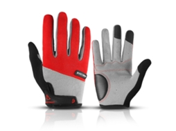 Luvas Para Bicicleta De Montanha Para Homem E Mulher, Com Proteção De Articulações E Palmilha Sbr, Tela Touch, Motocross (vermelho Preto)