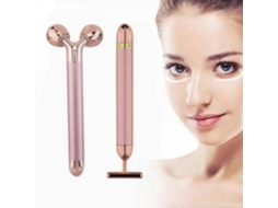 Massageador Facial 2 em 1 com Rolo Elétrico de Pulso Dourado e 3d GOKOCO