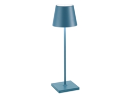 Luminária De Mesa Led Zafferano Poldina Pro Azul Avio Recarregável Regulável Até 12 H De Bateria Ip65 Uso Externo