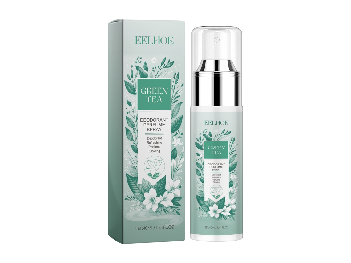 Eelhoe Spray Desodorante de Chá Verde para Axilas Reduz Odor Corporal e Suor Fresco