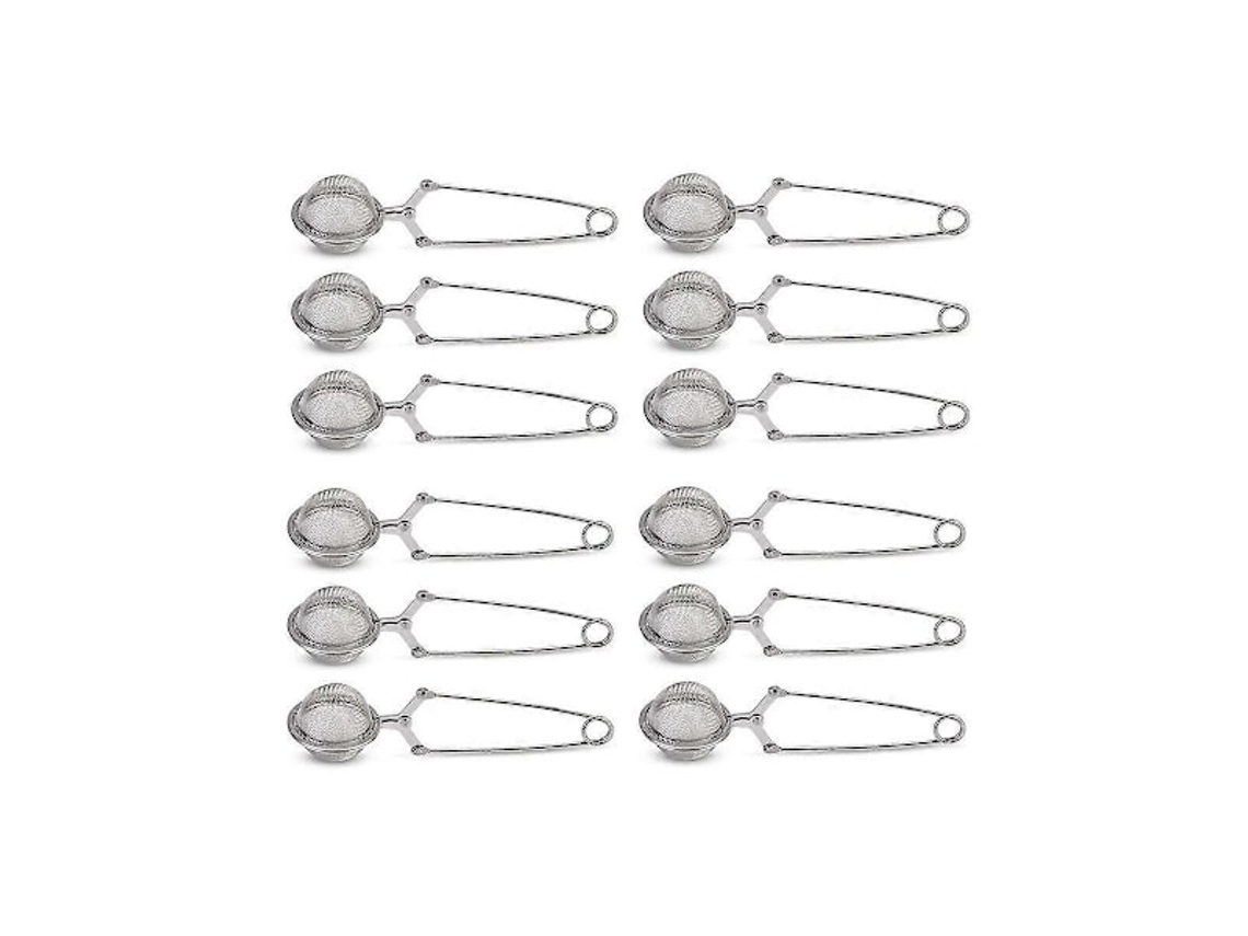 Conjunto De 12 Infusores De Chá Premium Em Aço Inoxidável Com Alça Para A Granel. Malha Fina