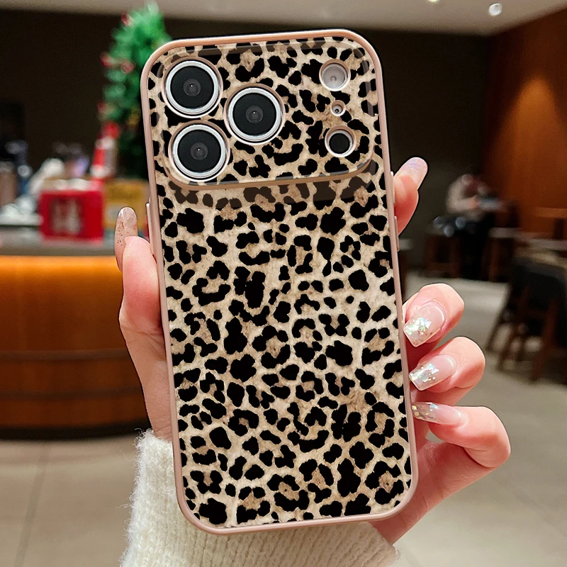 Capa Magnética Para Iphone 16 Com Estampa De Leopardo (dourada), Resistente A Impactos.