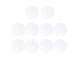 Placas De Petri Transparentes De Ps Com Três Compartimentos, Pacote Com 10 Unidades.