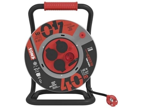 Cabo de extensão de borracha de neoprene, tambor de metal de 4 onças, 40 m, 2,5 mm² Emos