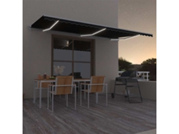 Vidaxl Toldo Automático Com Led E Sensor De Vento 600x300 Cm Antracite