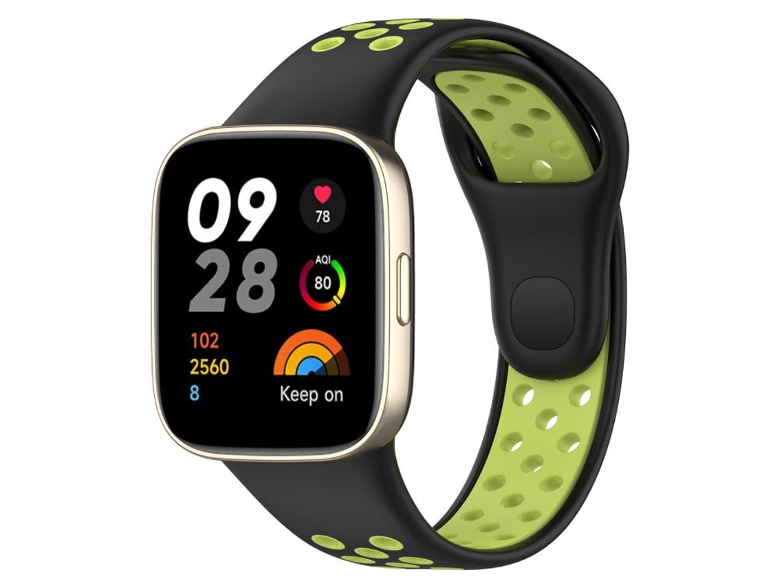 Bracelete para Redmi Watch 3 Silicone Esportivo Botão de Pressão Preto XIAOMOYU