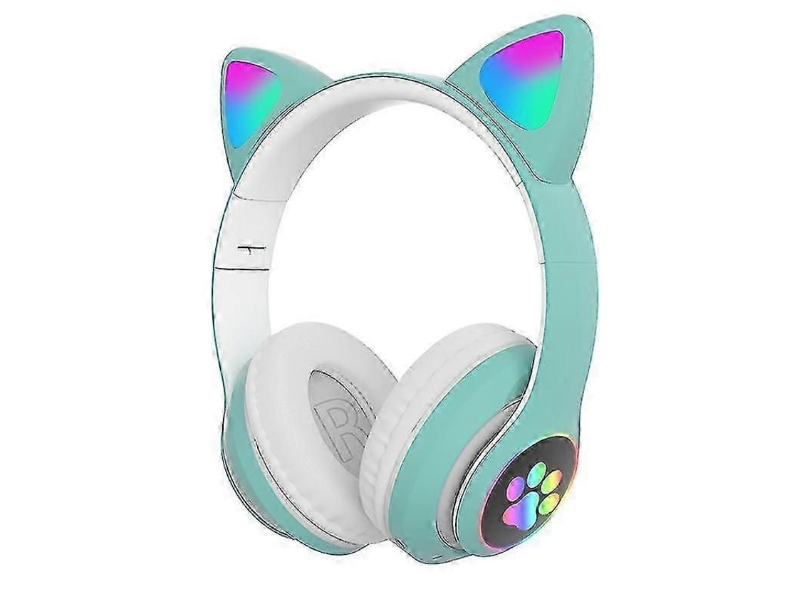 Fone De Ouvido Bluetooth Com Orelhas De Gato Em Led, Microfone, Cartão Tf, Rádio Fm, Estéreo, Para Crianças E Meninas - Presente Com Tema De Gati