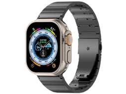 Bracelete para Apple Watch 46/49/45/44mm Liga de Titânio com Fecho Plano de Liberação Rápida Preto XIAOMOYU