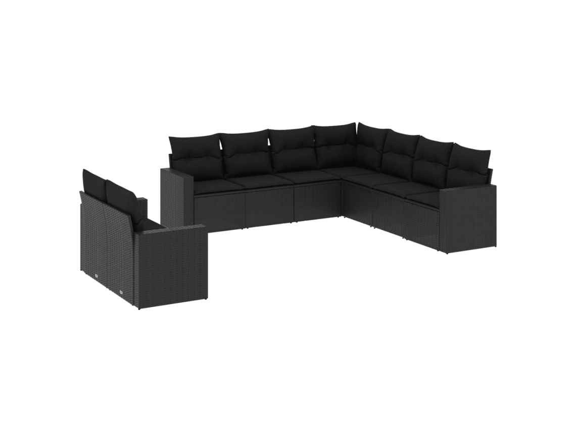 Garden Sofa Set, Garden Sofa Sets Vidaxl Preto Rattan / Vime (n/a)
