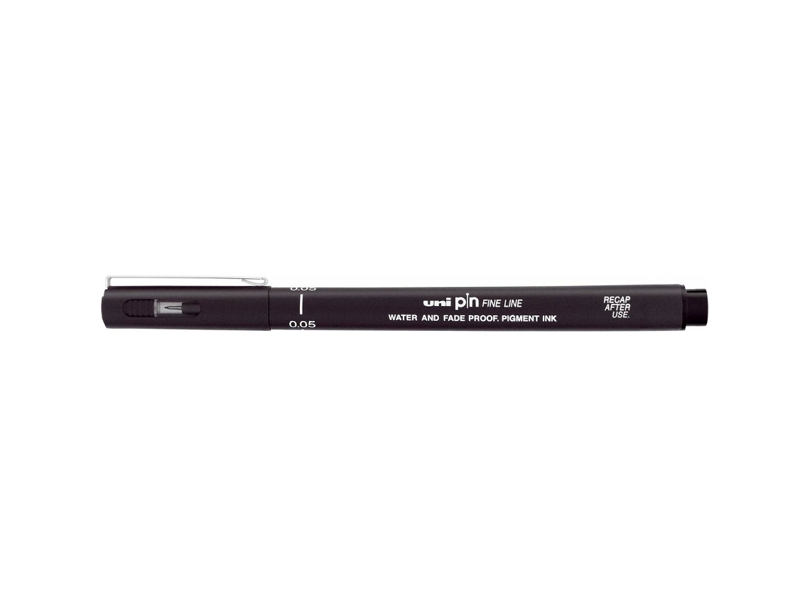 Rotulador Permanente UNI-BALL Pin Fine Line Preto 12 Unidades