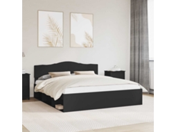 Vidaxl Estrutura da Cama Preto 200 X 200 Cm Madeira de Pinheiro Sólida