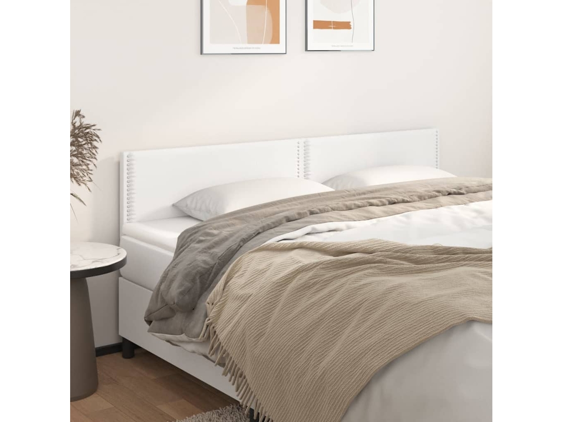 Vidaxl Cabeceiras Branco 200x5x78/88 Cm Couro Artificial