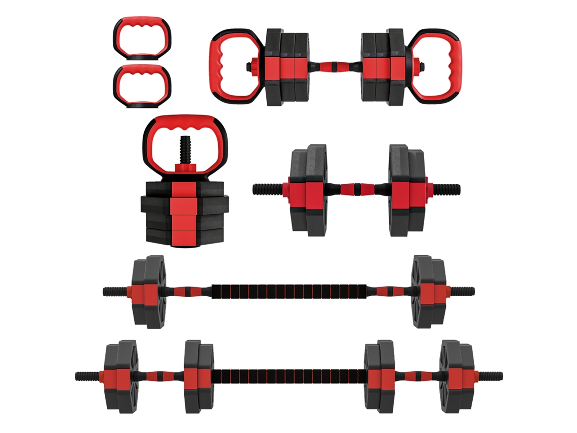 Conjunto Halteres 6 Em 1 Ajustável 15kg Treino Força Casa Academia