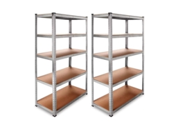 Pack Com 2 Estantes Galvanizadas De 5 Prateleiras (180 X 90 X 40 Cm Cada Uma) - Dasck