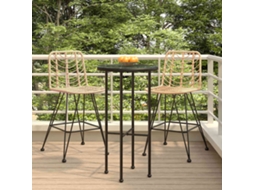Vidaxl Bancos De Bar 2 Pcs 45x56x103,5 Cm Vime Pe E Aço