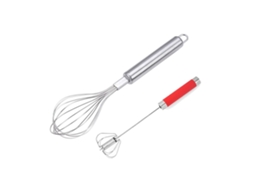 Conjunto De Batedores Ovos Em Aço Inoxidável Para Cozinhar(conjunto De 2) Pequeno+ Vermelho() Klb