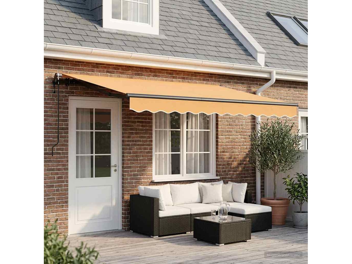 Vidaxl Toldo Retrátil Areia 600 × 300 Cm Tecido E Alumínio