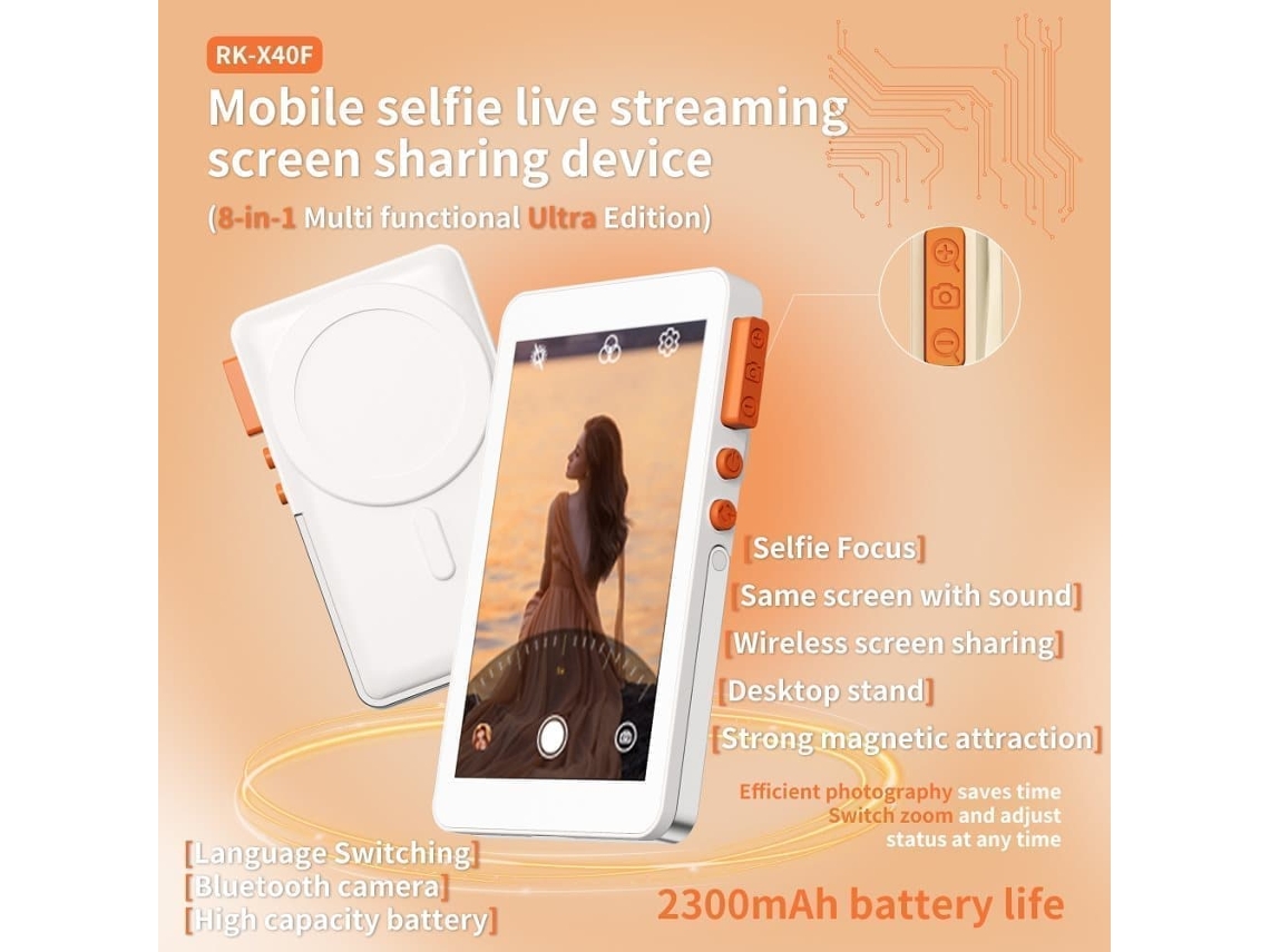 Monitor Magnético Para Celular Para Vlogs E Selfies Ao Vivo, Compatível Com Iphone E Android.