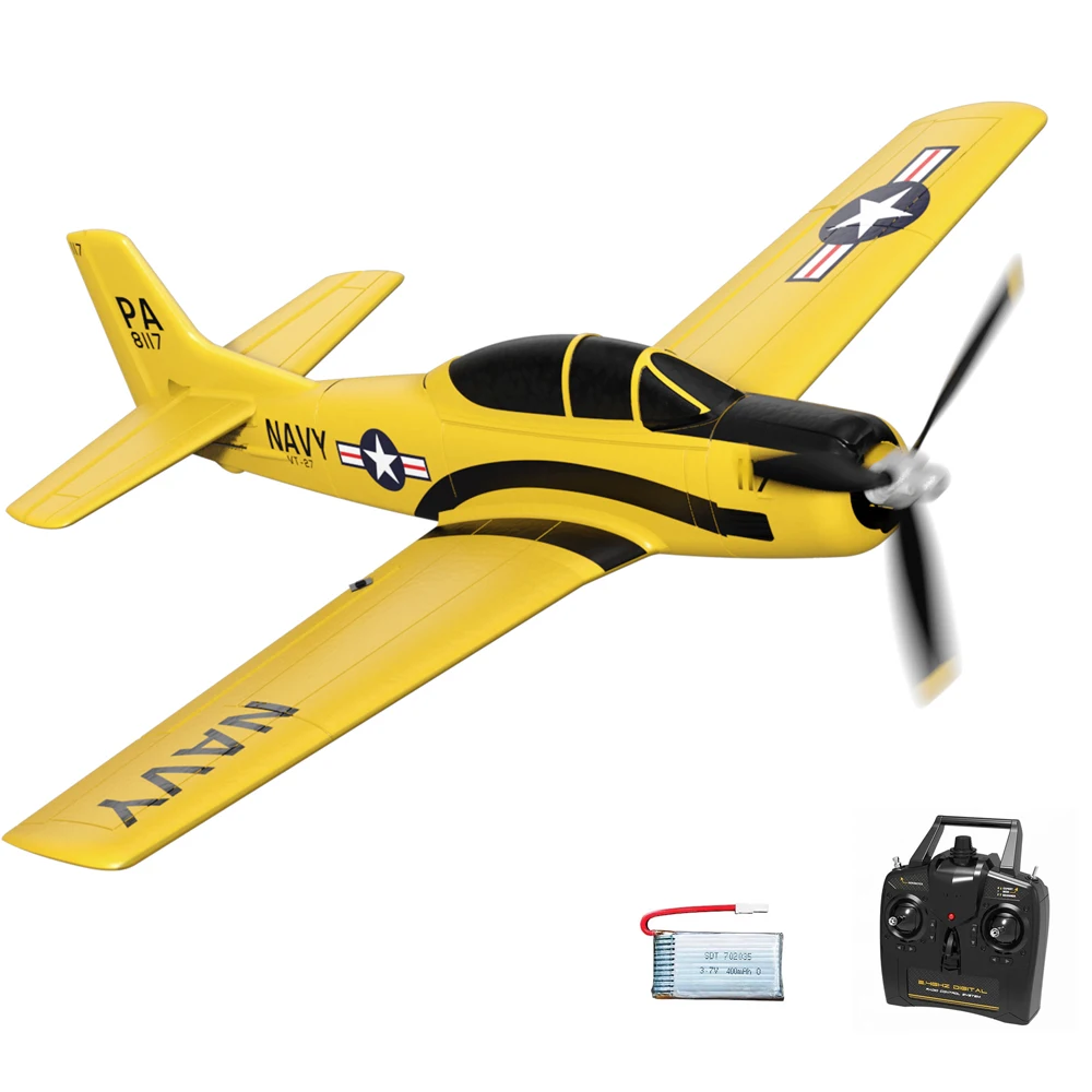 Avião de controle remoto, equipado com sistema de estabilidade Xpilot e voo acrobático com um único botão.