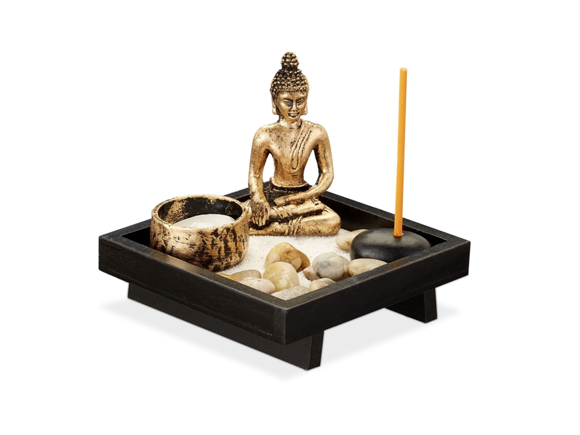 Jardim Zen Com Estátua De Buda