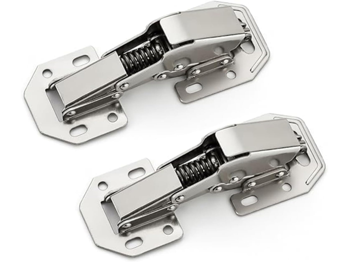 Conjunto De 2 Dobradiças Ocultas Com Fechamento Suave Para Armários Cozinha, Em Aço Inoxidável, Com Montagem De Meia