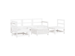 Conjunto de 6 Sofás de Jardim Madeira de Pinho Maciça Branco MAISON EXCLUSIVE