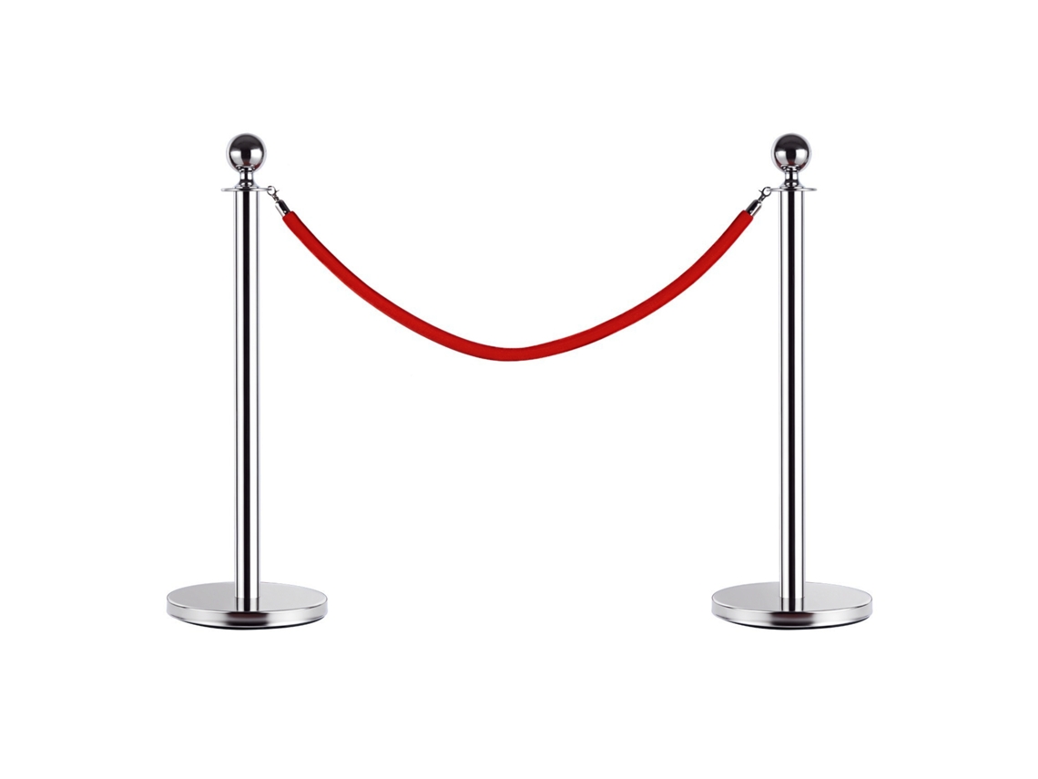 Cercas Cerca com Cordas Vermelhas Aço Inoxidável Ф32 X 95cm Prata Ge