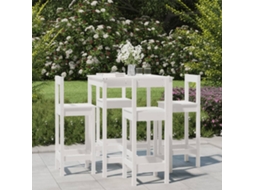 Pcs Conjunto De Bar Para Jardim Pinho Maciço Branco Dkd Home Decor
