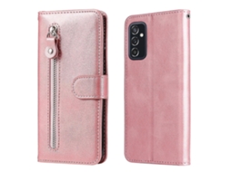 Capa De Couro Com Textura De Bezerro E Zíper Horizontal Para Samsung Galaxy M52 5g