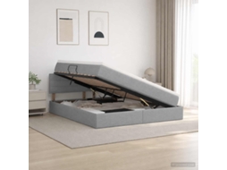Vidaxl Cama Com Arrumação E Colchão Cinzento-claro 160 X 200 Cm Veludo