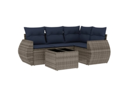 Conjunto de Sofá de Jardim, 5 Peças, Almofadas, Rattan Cinza MAISON EXCLUSIVE