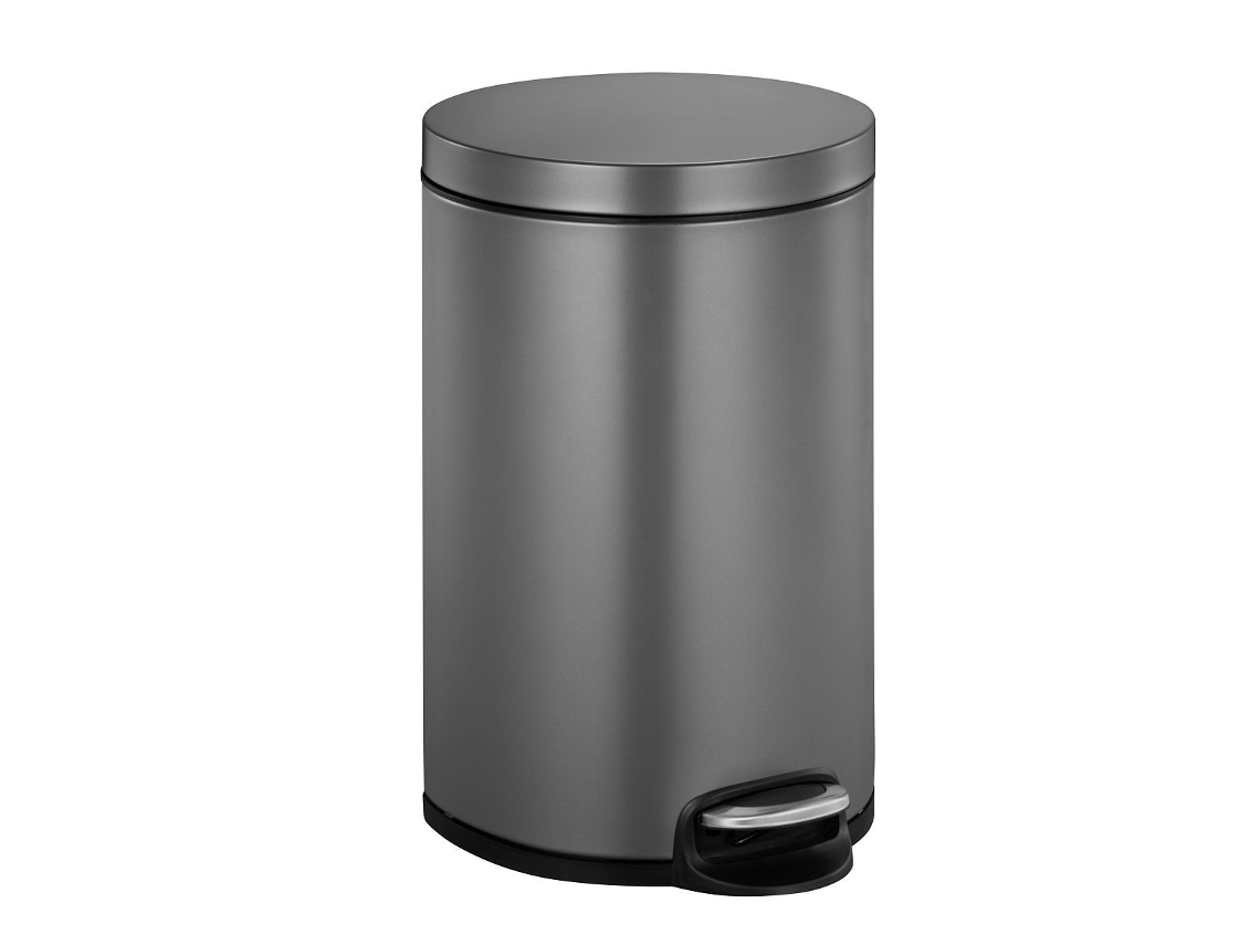 Lixeira De Pedal Eko Platinum De 12 Litros Com Tampa De Fechamento Suave.