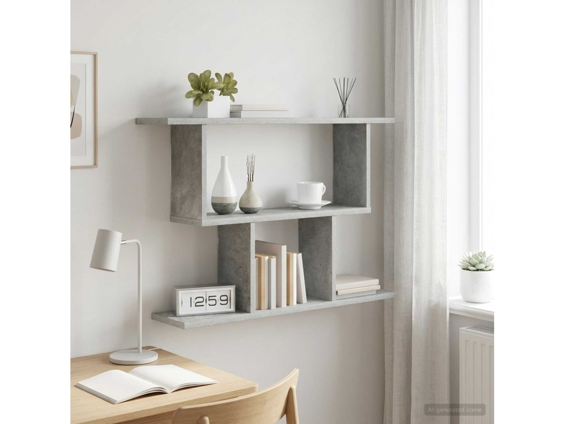 Vidaxl Prateleira De Parede Cinzento Cimento 80 X 15 X 50,5 Cm