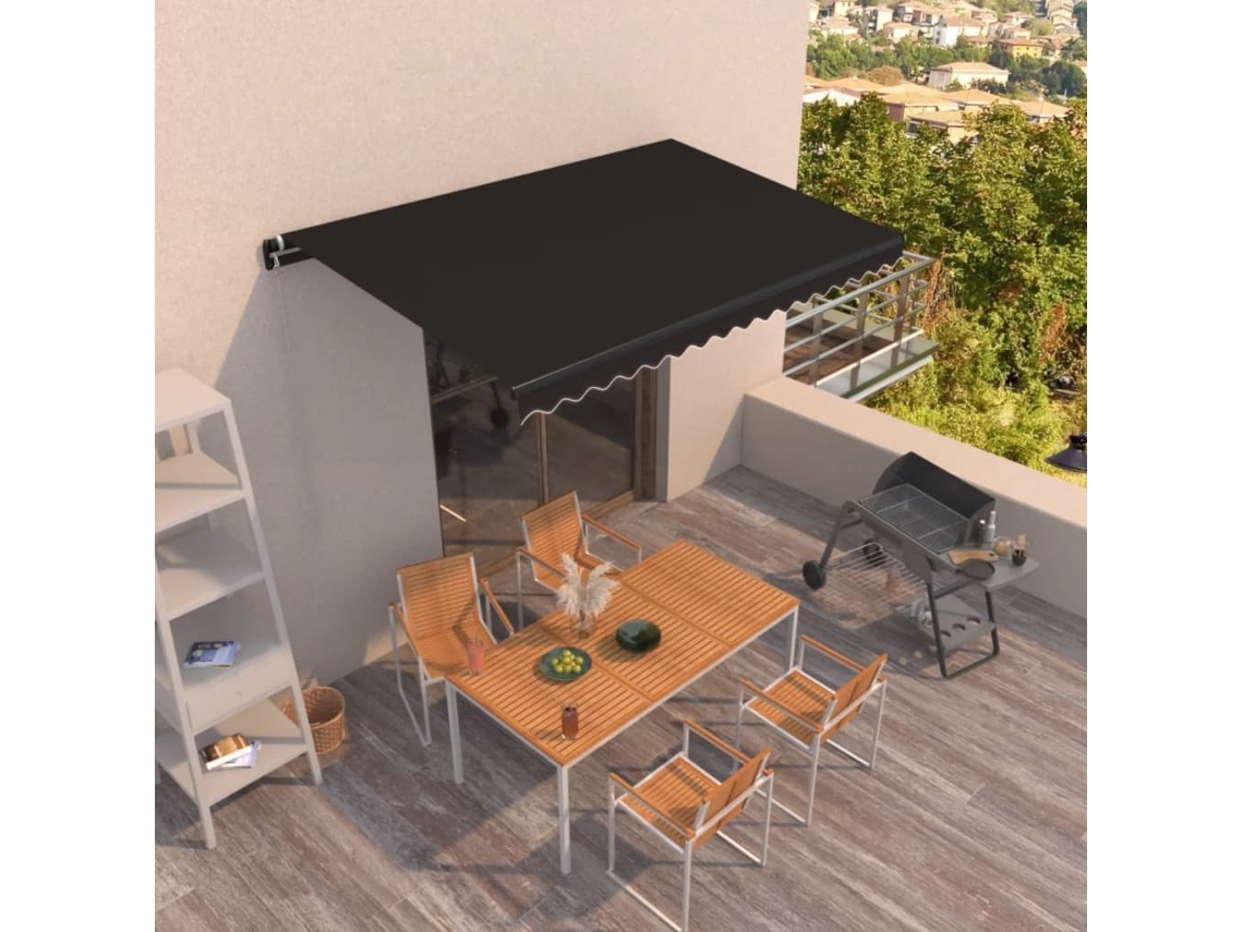 Vidaxl Toldo Retrátil Manual 400x350 Cm Antracite