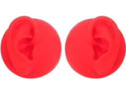 Conjunto De 2 Protetores Auriculares De Silicone Macio Vermelho, Esquerdo E Direito.