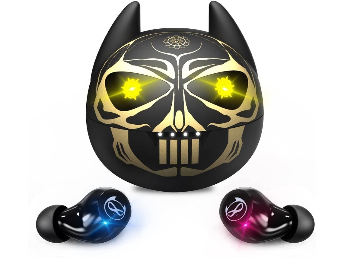 Auriculares Bluetooth True Wireless ENZONS  de Esqueleto Sem Fio para Amantes Do Crânio 36H Tempo Ipx6 À Prova D'Água Hifi Estéreo De